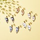 Серьги-гвоздики с подвесками в виде котов из сплава с эмалью EJEW-JE04919-2