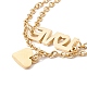 Bracelet à breloques cœur et mot d'amour en cristal strass avec 304 chaînes en acier inoxydable pour femme STAS-P304-15G-3