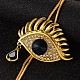 Глаз длинный регулируемый сплав горный хрусталь Lariat ожерелья NJEW-F193-L01-G-2