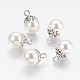 De aleación de acrílico colgantes de perlas PALLOY-G196-11AS-2
