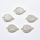 Brass Micro Pave Cubic Zirconia Links G-F551-H-G-2