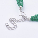 Synthetic Gemstone Imitation Emerald Multi-strand Bracelets BJEW-I247-08-C-3