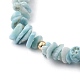 Bracelets de perles extensibles en larimar naturel BJEW-JB05431-01-3