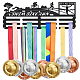 Espositore da parete con porta medaglie in ferro a tema sportivo ODIS-WH0021-639-1