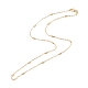 Halskette aus Messingsäulengliedern und Kabelketten für Damen NJEW-P265-31G-2