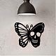 CREATCABIN Skull Metal Wall Art Butterfly Decor Wall Hanging Plaques Ornaments Iron Wall Art Sculpture Sign for Indoor Outdoor Home Living room Kitchen Garden Office Decoration Gift Black 12 x 10 Inch AJEW-WH0286-011-7