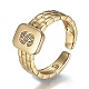 Brass Micro Pave Clear Cubic Zirconia Cuff Rings RJEW-H538-02G-S-3