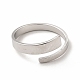 304 прямоугольное открытое манжетное кольцо из нержавеющей стали для женщин RJEW-B027-02P-2