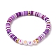 Bracelets extensibles de perles heishi en argile polymère BJEW-JB05711-01-2