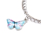 Bracelets à breloques papillon en alliage émaillé BJEW-JB06052-2