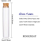 空のガラス瓶を慈善する  木製のカバー付き  ウィッシングボトル  透明  2x10.75cm  容量：約25ミリリットル  25個/箱 AJEW-BC0005-36A-2