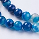 Round Dyed Natural Striped Agate/Banded Agate Beads Strands G-G582-8mm-10-3