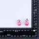 10 pz pendente di fascino della pietra preziosa della mela cristallo di quarzo guarigione ciondoli in pietra naturale rosa fibbia in argento per gioielli collana orecchino fare artigianato JX525A-8
