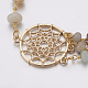 Bracelets de perles d'amazonite à fleurs naturelles BJEW-K200-03G-2