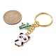 Porte-clés pendentif en émail en alliage de panda et de bambou KEYC-JKC00629-01-2