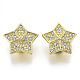 Brass Micro Pave Clear Cubic Zirconia Magnetic Clasps KK-N232-140G-NF-1