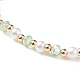 Bracciale elasticizzato con perle di vetro e perline con 304 ciondolo a mano hamsa in acciaio inossidabile da donna BJEW-JB08522-6