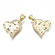 Brass Micro Pave Clear Cubic Zirconia Pendants ZIRC-N039-209-3