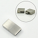 Matte 304 Stainless Steel Magnetic Clasps with Glue-in Ends STAS-K007-01-2