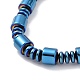 Bracelet de collier de perles de colonne en hématite synthétique et laiton avec fermoirs magnétiques SJEW-G079-01-5