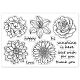 GLOBLELAND Flowers Clear Stamps Sunflower Dahlia Lily Rose Silicone Clear Stamp Seals for Cards Making DIY Scrapbooking Photo Journal Album Decoration DIY-WH0167-57-0065-8