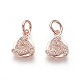 Eco-Friendly Brass Micro Pave Cubic Zirconia Charms ZIRC-J021-15-RS-2