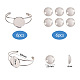 Sunnyclue 6pcs 0.8 pulgadas bisel bandeja brazalete en blanco brazalete pulsera con 6 piezas 20 mm redondo claro cabujón de vidrio cúpula para hombres y mujeres DIY-SC0009-45S-2