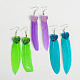 Fashion Feather Earrings EJEW-D008-187-1
