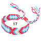 Bracelet cordon coton tressé motif losanges FIND-PW0013-003A-17-1