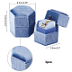六角ベルベットリングボックス  アクセサリー用  ライトスチールブルー  6.5x5.6x6.2cm VBOX-WH0012-001-6