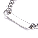 304 Stainless Steel Curb Chain ID Bracelets BJEW-G631-04P-3