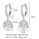 Серьги-кольца с прозрачным кубическим цирконием «Древо жизни» EJEW-OY001-14P-2