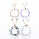Sparkling Faceted Teardrop Glass Beads Slider Bracelets for Teen Girl Women BJEW-T016-07-1