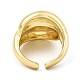 Rack Plating Brass Teardrop Open Cuff Rings for Women RJEW-G294-06G-3