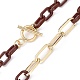 Halsketten aus undurchsichtigem Zelluloseacetat (Harz) und Büroklammerketten aus Eisen NJEW-JN02991-03-2