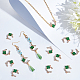 DICOSMETIC 60Pcs Four Leaf Clovers C Shape with Clover Charm Alloy Good Luck Charm Enamel Shamrock Charm Crystal Gems Pendant St. Patrick's Day Decor DIY Jewelry Making Craft FIND-DC0001-64-6