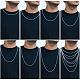 Rhodium Plated 925 Sterling Silver Thin Dainty Link Chain Necklace for Women Men JN1096B-07-5