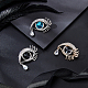 AHADEMAKER 3Pcs 3 Colors Crystal Rhinestone Eye of Ra/Re Safety Pin Brooch with Glass Beads JEWB-GA0001-09-10