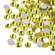 ガラスフラットバックラインストーンカボション  バックメッキ  多面カット半円形  黄水晶  ss12  3~3.2x1.5mm  約1440個/袋 X-RGLA-S002-12SS-33-2