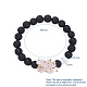 Bracelets extensibles à perles rondes en pierre de lave naturelle BJEW-JB05118-6