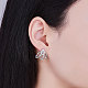 Shegrace rhodié 925 boucles d'oreilles en argent sterling plaqué platine JE668A-3
