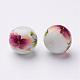 Flower Picture Glass Beads GFB-R002-12mm-03-2