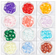 Superfindings 240pcs 12 colores anillos de enlace de acrílico transparente MACR-FH0001-08-4