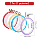 Nbeads 5 Pcs 5 Styles Plastic Cross Stitch Embroidery Hoops FIND-NB0001-33-2