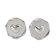 Ионное покрытие (IP) 304 плоская круглая форма из нержавеющей стали с серьгами-сердцами для женщин EJEW-P234-16P-1