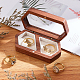 2-Slot Wooden Couple Rings Storage Boxes CON-WH0087-42A-5