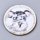 犬のアップリケでラウンド  機械刺繍布地手縫い/アイロンワッペン  マスクと衣装のアクセサリー  グレー  41x1.5mm DIY-S041-057-2