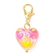 Подвеска в форме сердца из стеклянных эмалевых бусин ручной работы HJEW-JM03591-01-4