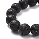 Natural Lava Rock Round Beads Essential Oil Anxiety Aromatherapy Stretch Bracelet for Girl Women Gift BJEW-JB07055-6