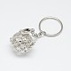 Brass Hollow Ball Cage Pendant Keychain KEYC-E012-12P-1